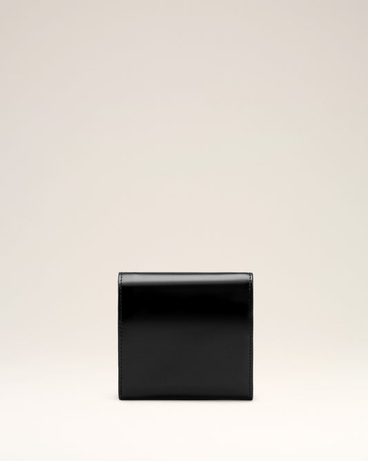 Portefeuille Compact Paris Paris Noir en Cuir De Veau