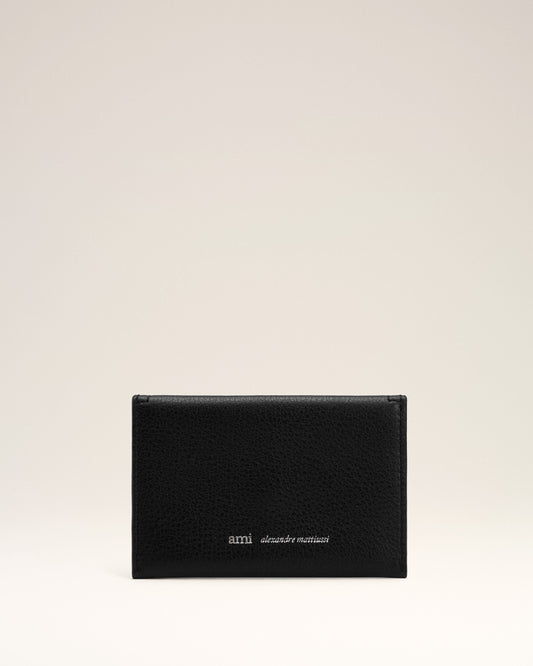 Porte-Cartes Enveloppe Etienne Noir en Cuir De Taurillon