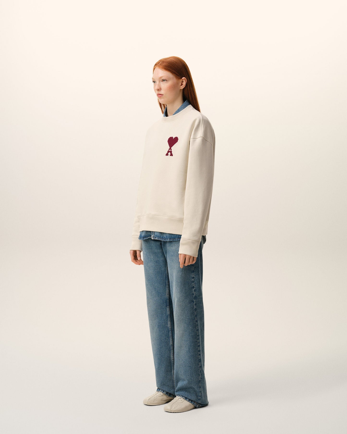 Sweatshirt Blanc Ami De Coeur en Coton